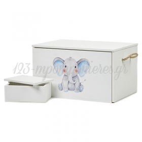 Ξύλινο Μπαούλο Ελεφαντάκι Με Κουτί Λαδικών - ΚΩΔ:TR414-NU