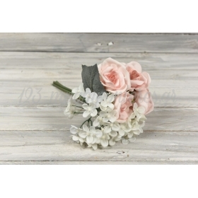 Μπουκέτο συνδυασμός λουλουδιών  με ορτανσία - τριαντάφυλλα - ΚΩΔ:3011614-20-RD