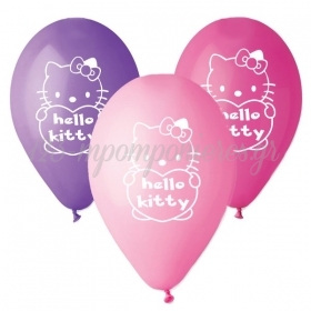 Τυπωμενα Μπαλονια Latex Hello Kitty σε 3 Χρώματα 12" (30Cm) – ΚΩΔ.:13512345-Bb