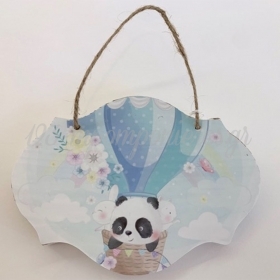 Ταμπέλα Ντεκαπέ με Θέμα Αερόστατο με Panda 11X15X0.9cm - ΚΩΔ:T89A93-RN