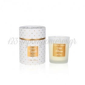 Κερί Λευκό με Χρυσό Πουά White Bloom 5.5X6.8cm - ΚΩΔ:ST00702-SOP