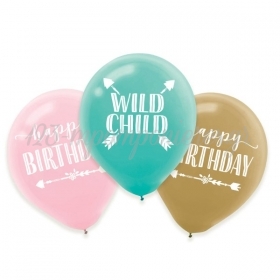 Σετ Μπαλόνια Latex 30cm Βoho Birthday Girl - ΚΩΔ:9904574-BB