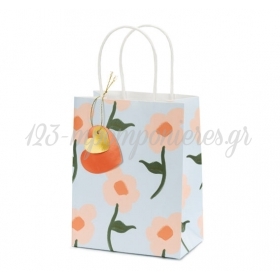 Τσάντα Δώρου με Λουλουδάκια 8X14X18cm - ΚΩΔ:TNP22-BB