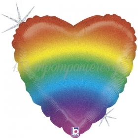 Μπαλόνι Foil 45cm Καρδιά Rainbow - ΚΩΔ:368814GH-BB