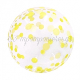 Μπαλόνι Foil 45cm Διάφανο Bobo με Κίτρινα Πουά - ΚΩΔ:207B-18003-BB