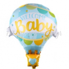 Μπαλόνι Foil 62X79cm Welcome Baby Boy Αερόστατο - ΚΩΔ:207F536-BB