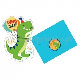 Προσκλήσεις Πάρτυ με Φάκελο Dino-Mite 8.5X12.7cm - ΚΩΔ:492270-BB