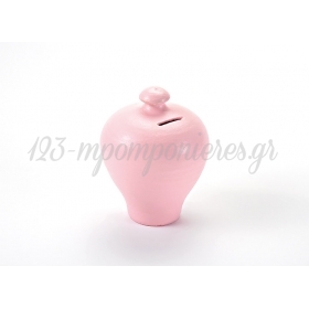Κεραμικός Κουμπαράς Ροζ 12cm - ΚΩΔ:201-30447-MPU