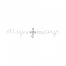 Μεταλλικό Ζάμακ Χυτό Μοτίφ Σταυρός 12x17mm - 999° Επάργυρο Αντικέ - ΚΩΔ:78414303.027-NG