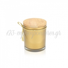 Κερί Χρυσό με Ξύλινο Καπάκι Amber 7X8.5cm - ΚΩΔ:ST00727-SOP