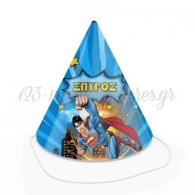 Καπελάκι Πάρτυ Superman με Όνομα 17cm - ΚΩΔ:P259111-93-BB