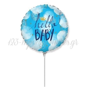 Μπαλόνι Foil 35cm Mini Shape Hello Baby Boy - ΚΩΔ:402612-BB