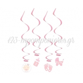 Swirl Διακοσμητικό Οροφής Baby Girl 60cm - ΚΩΔ:QT-DWBG-BB