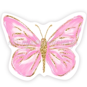 Διακοσμητική Ξύλινη Φιγούρα Πεταλούδα Ροζ 35cm - ΚΩΔ:D19W35-33-BB