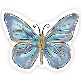 Διακοσμητική Ξύλινη Φιγούρα Πεταλούδα Μπλε 20cm - ΚΩΔ:D19W20-42-BB