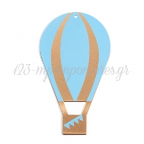 Μεταλλικό Μοτίφ Αερόστατο Χρυσό Σιέλ 2,5x7,5x13cm - ΚΩΔ:18290-PR
