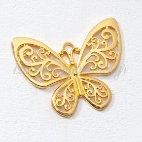 Μεταλλικό Χρυσό Μοτίφ Πεταλούδα 5,1x0,2x5cm - ΚΩΔ:3451-02-PR