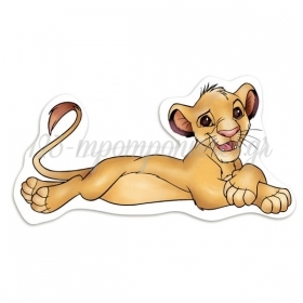 Διακοσμητική Ξύλινη Φιγούρα Lion King Ξαπλωμένος Σίμπα 10cm - ΚΩΔ:D19W10-32-BB