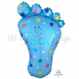 Μπαλονι Foil 58X81Cm Για Γεννηση Supershape «It'S A Boy» Πατουσακια – ΚΩΔ.:507688-Bb