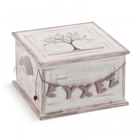 Ξύλινο Κουτί Ευχών Γάμου με Δέντρο Ζωής - ΚΩΔ:ZKE228-PR