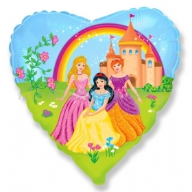 Mπαλόνι Foil 18" - Καρδιά Πριγκίπισσες Με Κάστρο 45cm - ΚΩΔ:201702-1-BB