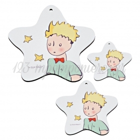 Ξύλινο Αστέρι με Εκτύπωση - Μικρός Πρίγκιπας 10cm - ΚΩΔ:M11250-AD