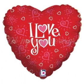 18” Μπαλόνι Αγάπης Μικρές Καρδιές ‘Love You’ - ΚΩΔ:16967-1-BB