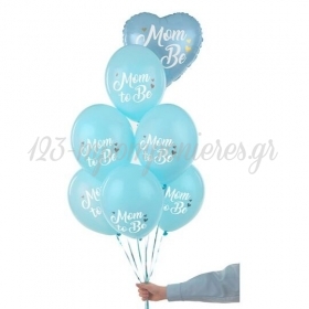 Γαλάζιο Latex Μπαλόνι “Mom to Be” 30cm - ΚΩΔ:SB14P-311-001J-BB