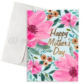 Κάρτα Γιορτή Μητέρας Ροζ Λουλούδια Με Φάκελο 11X18cm - ΚΩΔ:VC1702-190-BB