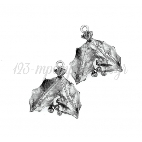 Μεταλλικό Ασημί Κλαδί Ελιάς 2.5X3cm - ΚΩΔ:M7549-AD