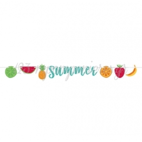 Μπάνερ Με Glitter Summer - Καλοκαιρινά Φρούτα - ΚΩΔ:120360-BB
