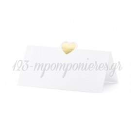 Καρτελάκια Με Χρυσή Καρδιά Για Αρίθμηση Τραπεζιών 10X5cm - ΚΩΔ:WS10-019ME-BB