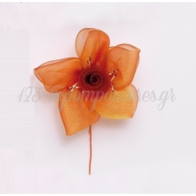 Υφασμάτινο Πορτοκαλί Λουλούδι 10X17cm - ΚΩΔ:M4831-AD