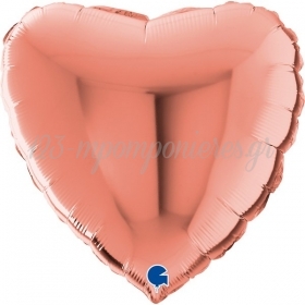 Μπαλόνι Foil - Ρόζ Χρυσή Καρδιά 45x44cm - ΚΩΔ:22023RG-BB