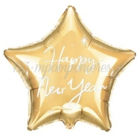Μπαλόνι Foil Χρυσό Αστέρι - Happy New Year 47x50cm - ΚΩΔ:FB148-BB