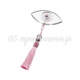 Γούρι με Ροζ Plexi Glass Μάτι 20cm-ΚΩΔ:GM4251-G