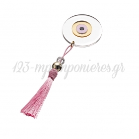 Γούρι με Ροζ Plexi Glass Μάτι 20cm-ΚΩΔ:GM4253-G