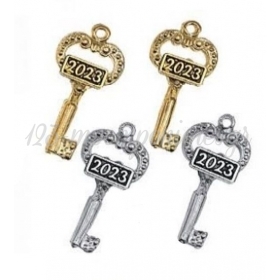 Γούρι 2023 κρεμαστό μεταλλικό κλειδί 1.5X3.2cm - ΚΩΔ:M2023-6535-AD