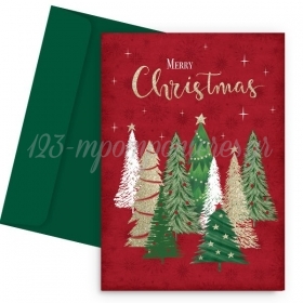 Χριστουγεννιάτικη κάρτα - Έλατα - ΚΩΔ:VC1702-225-BB