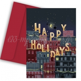 Χριστουγεννιάτικη κάρτα - Happy Holidays - ΚΩΔ:VC1702-220-BB