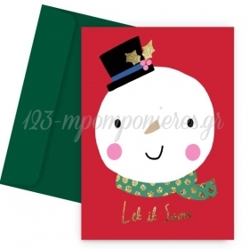 Χριστουγεννιάτικη κάρτα - Χιονανθρωπάκι - ΚΩΔ:VC1702-224-BB