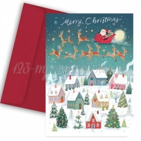 Χριστουγεννιάτικη κάρτα - χωριό του Άι Βασίλη - ΚΩΔ:VC1702-219-BB