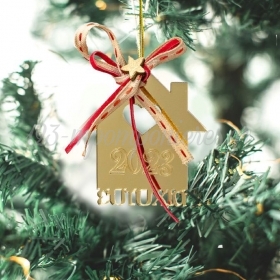 Χριστουγεννιάτικο Στολίδι Χρυσό Σπιτάκι 2023 7cm - ΚΩΔ:XG1511-5-BB