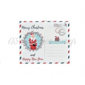 Ξύλινη χριστουγεννιάτικη κάρτα με κείμενο ή όνομα 6X7cm - ΚΩΔ:M3215-AD