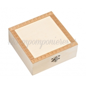 Ξύλινο κουτί με κούμπωμα 14X14X5cm - ΚΩΔ:M3274-AD