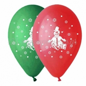 Χριστουγεννιάτικο μπαλόνι Latex τυπωμένο χιονάνθρωπος 33cm - ΚΩΔ:13512397-BB