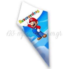 Χωνάκια ζαχαρωτών Super Mario με όνομα 20cm - ΚΩΔ:D1401-145-BB