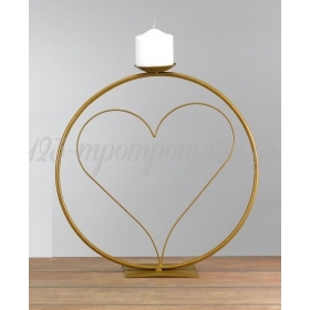 Μεταλλικός κύκλος σταντ για κερί με καρδιά 60cm - ΚΩΔ:M4268-AD