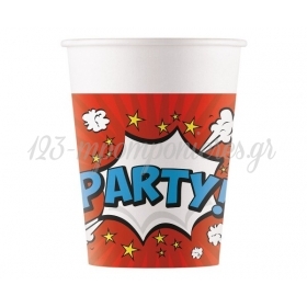 Χάρτινα ποτήρια Boom Party 200ml - ΚΩΔ:94167-BB