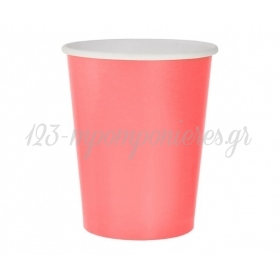 Χάρτινα ποτήρια έντονο ρόζ 270ml - ΚΩΔ:GJ-KBRZ-BB